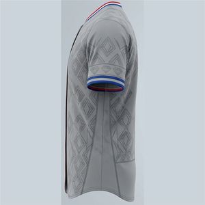 Custom Gray Baseball Jersey Men's Short Sleeve Geometric Pattern Breathable <b>Polyester</b> Sport <b>Shirt</b> Regular Fit Front 3DEmbroidery - Product Image 4