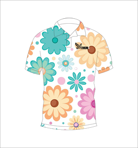 เสื้อโปโลพิมพ์ลายดอกไม้แบบกำหนดเอง แขนสั้น สวมใส่สบาย เหมาะสำหรับกอล์ฟ เทนนิส ชุดทีมฤดูร้อน - Product Image 1