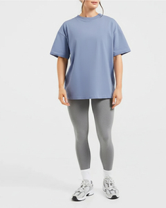 Camiseta de Verano para Mujer, Ligera, Transpirable, de Secado Rápido, Estilo Casual Urbano, Corte Regular, Hombros Caídos, con Logotipo Personalizado, Última Tendencia - Product Image 3