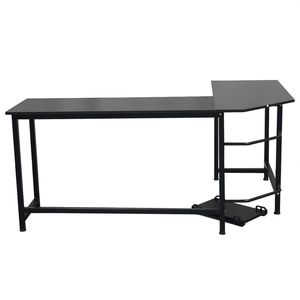 Scrivania per Computer/Gaming a Forma di L Marca YS, Nera con Libreria Convertibile, Altezza Regolabile, Realizzata in Plastica - Product Image 2