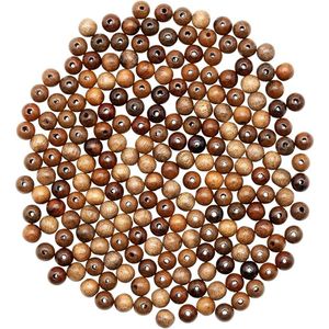 Cuentas espaciadoras redondas de madera natural ecológicas para decoración de guirnaldas rústicas - Product Image 1
