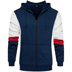 Sweat-shirt à capuche zippé personnalisé pour homme en molleton de coton, fermeture éclair intégrale, vêtement d'extérieur décontracté, approvisionnement en gros, faible MOQ - Product Image 6