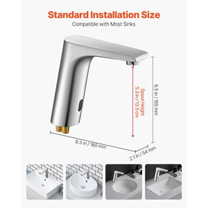 Rubinetto per Lavabo Bagno con Sensore di Movimento Senza Contatto, Monocomando Acqua Calda e Fredda Regolabile Automatico - Product Image 3
