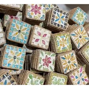 Handmade Round Mother of Pearl Rattan <b>Drink</b> <b>Coaster</b> Decorative Cup Mat <b>for</b> Kitchen Dining Home Wholesale - Product Image 5