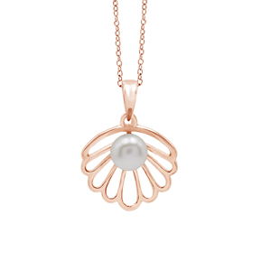 Collier pendentif en argent sterling 925 massif avec perle en forme de fleur, chaîne à maillons plaquée rhodium, style classique, unisexe, à porter au quotidien - Product Image 5