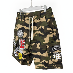 Premium Men's <b>Camouflage</b> Patchwork <b>Cargo</b> Shorts Streetwear Hip Hop Embroidered Multi-Pocket Militaryc Shorts - Product Image 2