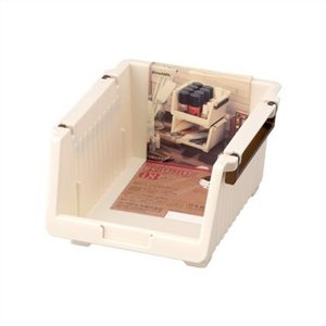 Organizzatore bianco basso a 2 livelli Inomata per l'archiviazione e l'organizzazione della casa - Product Image 1