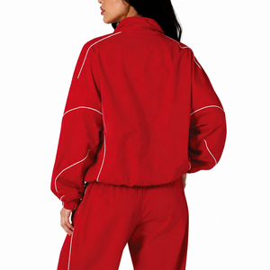 Conjunto de Chaqueta Deportiva Corta Personalizada con Mangas Largas, Rayas en Contraste, Transpirable, de Nailon, para Hombre, Verano, Reflectante - Product Image 4