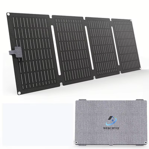 Không thấm nước 40W 100W 150W 200W di động gấp Tấm pin mặt trời có thể gập lại cắm trại Bảng điều khiển năng lượng mặt trời di động Trạm Sạc USB - Product Image 1