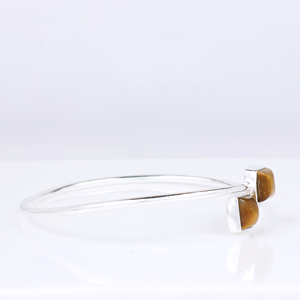 Wholesale 925 Sterling Silver Natural Tiger Eye Plated Cuff <b>Bracelet</b> Square <b>Stone</b> Handmade Gemstone Bangle Jewelry for Women - Product Image 4