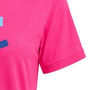 Camiseta de Mujer Rosa Intenso con Bordado JJ, Cuello Redondo, Manga Corta, Corte Ajustado, Informal, Ligera, Mezcla de Algodón, Elegante - Product Image 4