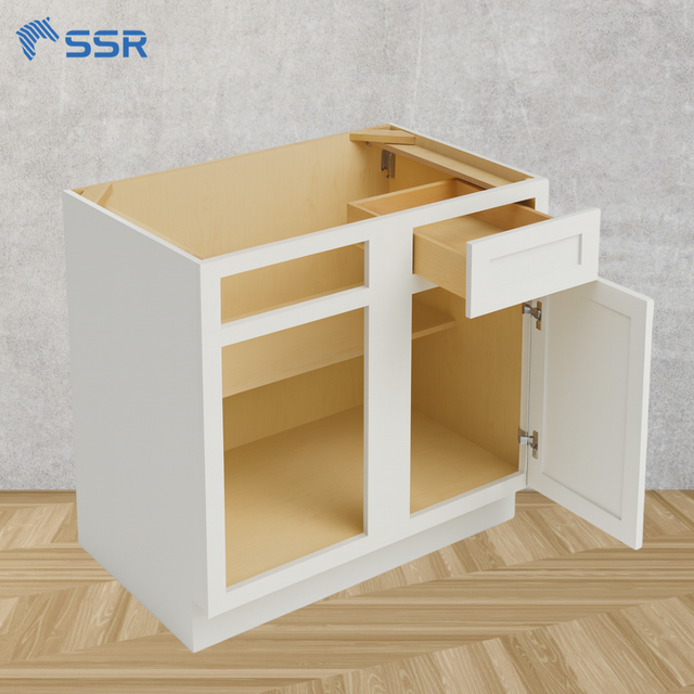 Wholesale Modern White RTA Kitchen Cabinets Ready to Assemble Base Blind Corner Cabinet From Vietnam Factory Supplier