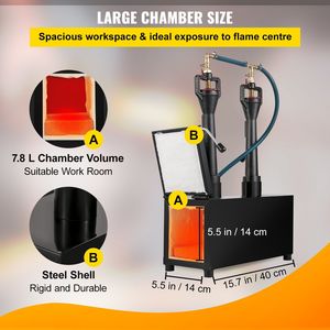 Horno de Forja Portátil de Gran Capacidad, Cuadrado, de Metal, para Propano, con Dos Quemadores, Modelo D0100HAC21Y, para Herreros - Product Image 4