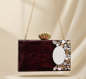Creative Resin Clutch <b>Hand</b> Use High Quality Handmade <b>Hand</b>-painted Customized Shape Model Epoxy Resin Clutch Bag From India - Product Image 1