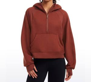 Venta al por mayor de sudaderas con capucha rosas, extragrandes, casuales, lisas, 100% algodón, para mujer, sudaderas de invierno personalizadas para mujer. - Product Image 1