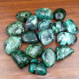 Natural Emerald Oval <b>MOSAIC</b> Smooth Tumbled Stones Green Healing Crystal for Reiki Meditation Energy Decor Wholesale - Product Image 5