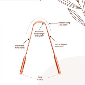 ที่ทำความสะอาดลิ้นทองแดงบริสุทธิ์เพื่อลมหายใจสดชื่นและกำจัดแบคทีเรีย ช่วยเพิ่มความรู้สึกดีขึ้นของจมูกหลอดลมและสุขอนามัยในช่องปาก ใช้งานง่าย - Product Image 2