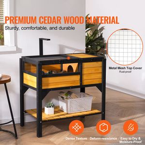 Terrario in Legno per Tartarughe con Supporto per Illuminazione, Recinto per Rettili e Anfibi da Interno ed Esterno per Piccoli Animali - Product Image 2