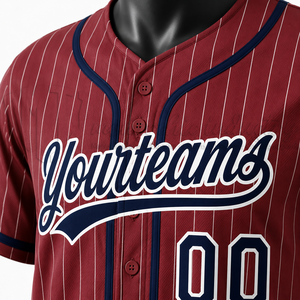 Camiseta de Béisbol Sublimada Personalizada, 100% Poliéster, Malla con Rayas, Uniforme de Equipo, OEM, ODM, Secado Rápido, Transpirable, Tallas Grandes - Product Image 6