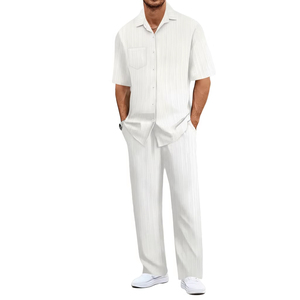 Traje de dos piezas de alta calidad para hombre, ligero, informal, ecológico, de verano, con camisa de manga corta y pantalones, hecho en Pakistán. - Product Image 2