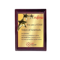 Offre Spéciale Plaque en Bois Gravée à la Main 3 Étoiles 7x9" Impression Personnalisée Design de Luxe Table Tanis Award Approvisionnement Mondial Inde