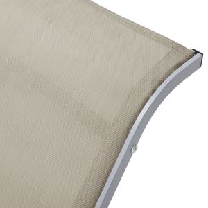 Crema Textilene y Aluminio Tumbona Premium Mobiliario Exterior - Product Image 6