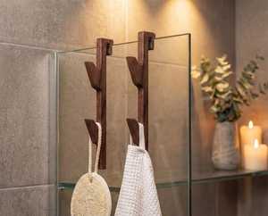 Custom Size Minimalist Wooden <b>Towel</b> <b>Hook</b> Set Wall Mounted Bathroom Accessory Natural Wood Finish Custom Shape Design - Product Image 4