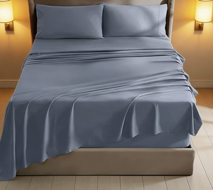 Breathable Cooling Bedding Set with Anti-Static Mulberry Silk Pillowcase and <b>Flat</b> <b>Fitted</b> <b>Sheet</b> - Product Image 3