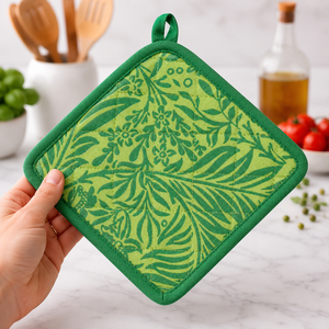 Porta ollas de algodón estampado con diseño de hojas verdes, suave y ecológico, a un precio asequible. - Product Image 2