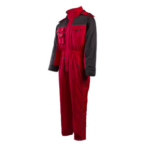Mono de poliéster negro impermeable y transpirable para hombre con capucha y cremallera frontal, con aislamiento de forro polar para uso en exteriores. - Product Image 3