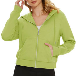 Sudadera con Capucha para Mujer, de Felpa, Color Sólido, Hombros Caídos, Tejida, 100% Algodón, para Otoño, Transpirable, Sin Forro, de Secado Rápido - Product Image 1