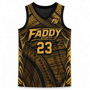 Maillot de basket-ball personnalisé par sublimation, respirant, or et noir, uniformes d'équipe pour hommes, jeunes et adultes, vêtements de sport à séchage rapide - Product Image 1