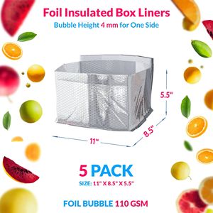 Confezione da 5 scatole isolanti in lamina d'argento 11X8.5X5.5 pollici spedizione a freddo a prova di perdite per alimenti surgelati pesce carne-foglio di metallo inodore - Product Image 2