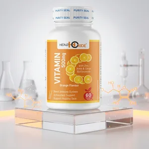 Vitamina C 500mg Sabor Naranja, Tabletas Masticables, 60 Unidades, Apoyo Inmunológico, Antioxidante, Salud de la Piel - Product Image 1