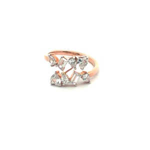 Luxury Lab Grown Diamond Rhodium Plated Gold East-West Bezel <b>Set</b> Brilliant Cut Engagement <b>Ring</b> for <b>Women</b> Anniversary Jewelry - Product Image 2