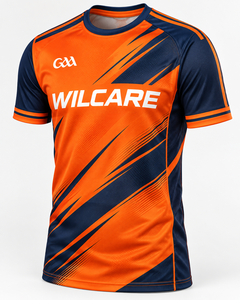 Wilcare Men's <b>Orange</b> Navy Sublimation Printed Quick Dry Sports Jersey Short Sleeve <b>T</b>-<b>Shirt</b> Adult Size - Product Image 1