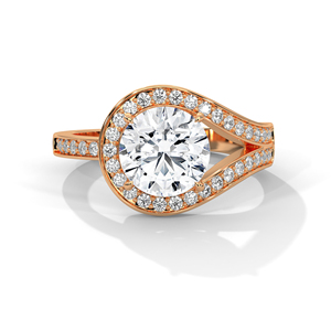 Anillo de moda para mujer en oro y plata, con moissanita CVD CZ redonda de 4.25 quilates, en tonos amarillo, blanco y rosa, VS1 VVS2 D, para compromiso, boda o novia. - Product Image 2