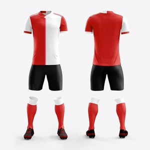 Custom Sublimated Soccer Uniform Men's Purple White Color Block Short Sleeve Jersey With Black Shorts And <b>Socks</b> Athletic Fit - Product Image 2