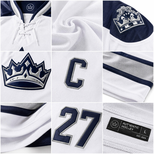 Uniforme de Hockey sobre Hielo Personalizado para Equipo Profesional, Jersey de Juego para Hombre, Color Blanco Escarchado, Transpirable, de Poliéster, Camiseta con Costuras de Tela Twill - Product Image 4