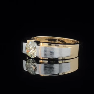 Bague pour homme en diamant cultivé en laboratoire 1 CT, coupe ronde, or massif 14 carats, certifiée IGI - Product Image 2