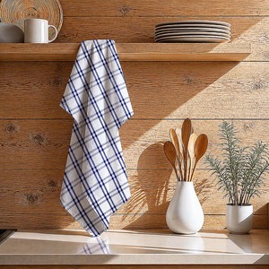 Paño de cocina de algodón con diseño a cuadros teñido con hilo, tamaño personalizado, para uso en la cocina, a precio de fábrica. - Product Image 1