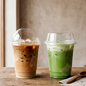 Transparent Disposable PP <b>Cup</b> With Dome Lid 95mm For Beverage Coffee Tea 12/16/22oz <b>Cold</b> Drink <b>Cups</b> - Product Image 1
