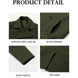 Fashionable Winter <b>Men</b> Coat Long <b>Overcoat</b> Woolen Classic Stylish Warm Outdoor Casual Everyday Breathable High Quality - Product Image 6