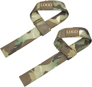 Sangles de levage réglables en nylon camouflage avec fermeture Velcro pour la musculation et l'entraînement en salle de sport - Product Image 1