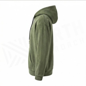 Sweat-shirt à capuche surdimensionné pour homme North Approach, vert uni, en molleton de coton, décontracté, avec poche avant, pour l'automne - Product Image 4