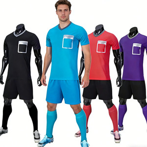 Conjunto de Camiseta de Fútbol con Cuello en V para Hombre, con Bolsillo, Estampado Sublimado, Absorbente de Humedad, Manga Corta, Ropa Deportiva de Poliéster - Product Image 1