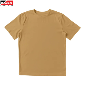 INDEX Men's Khaki Short Sleeve T-Shirt O-Neck Regular Fit Casual Knitted Solid Color - Product Image 1