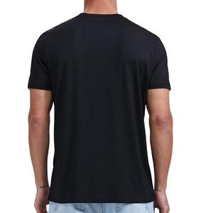 Camiseta Deportiva de Lana Transpirable Personalizable en Color Negro, Cuello Redondo, Corte Cuadrado, Manga Corta, para Gimnasio y Fitness - Product Image 2