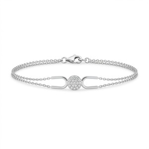 Unisex White Gold Diamond IGI Certified Wedding <b>Bracelet</b> Round Brilliant Cut Natural Classic Style Everyday Wear - Product Image 2