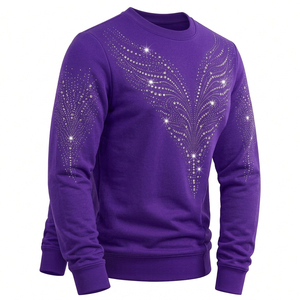 Sudaderas de Hombre con Pedrería, 100% Algodón, Impresión Digital, Invierno, Casual, Tejidas, Premium, Brillantes, a la Moda - Product Image 3